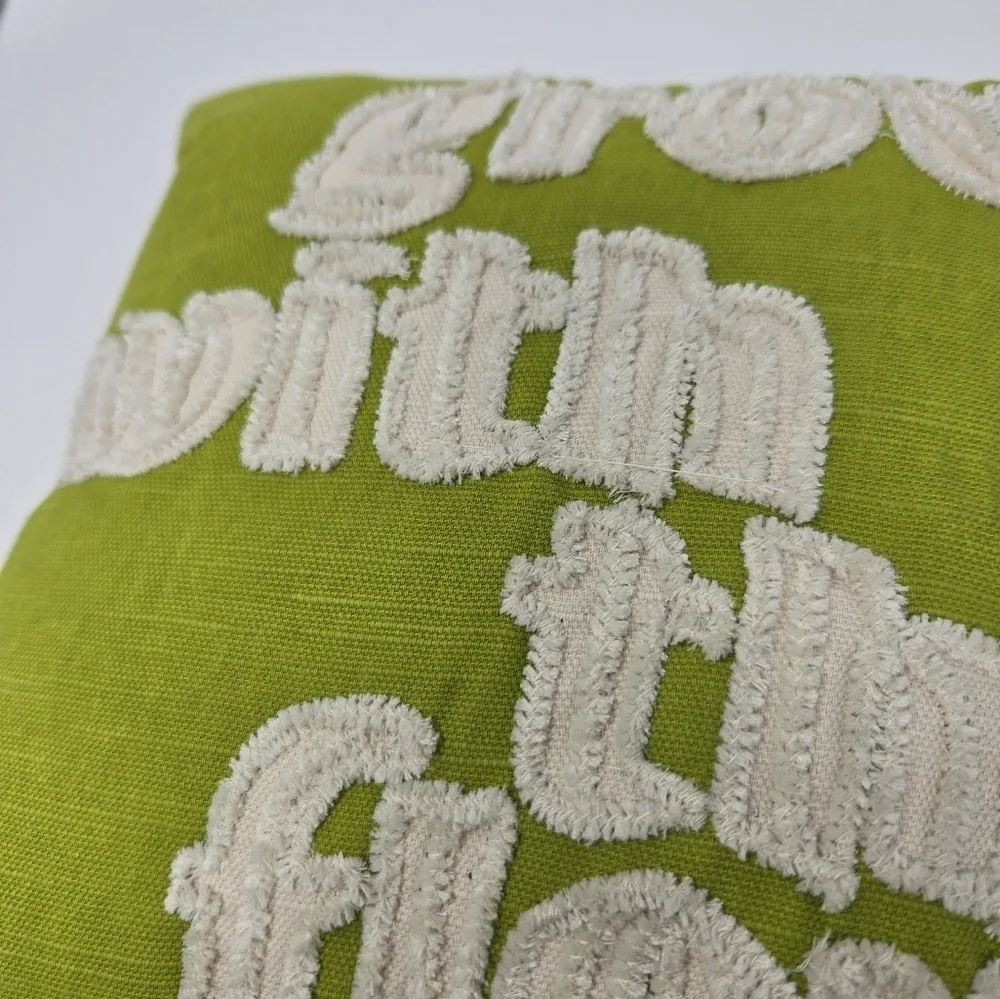 OPALHOUSE SET OF 2 DECORATIVE PILLOW JUNGALOW LIME GREEN HUNTER GREEN 10 X 10